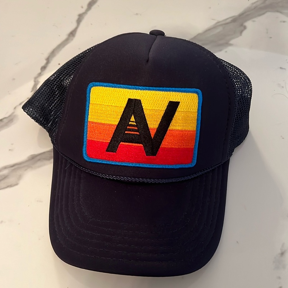 Aviator nation trucker hat logo navy